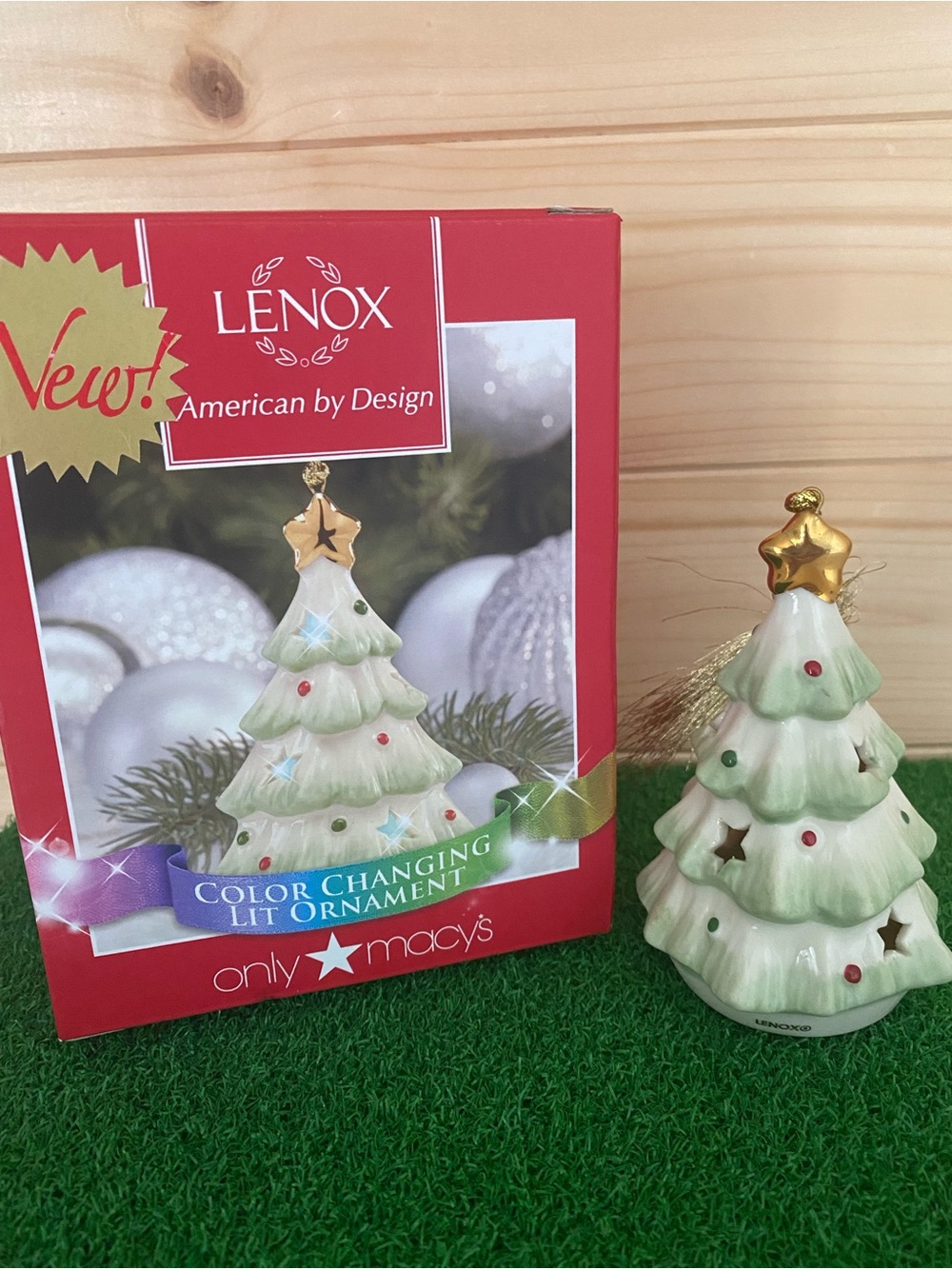 Lenox American by Design Color Changing Lit Ornament 3.5” Christmas Tree Holiday
